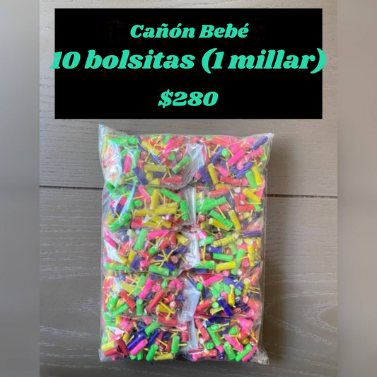 CAÑÓN BEBÉ 1 BOLSA CON 1000 Pz.