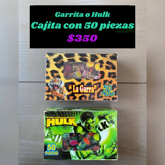 CAJA DE HULKS Y GARRAS MINIS 50 Pz